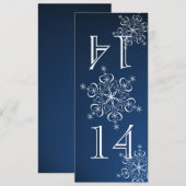 Numéro de table bleu flocons de neige élégants (Devant / Derrière)