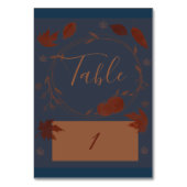 Numéro De Table Bleu foncé Automne Citrouille & Feuille (Par défaut)
