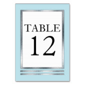 Numéro De Table Bleu Lt | ARGENT | Blanc Moderne Simple Élégant (Dos)