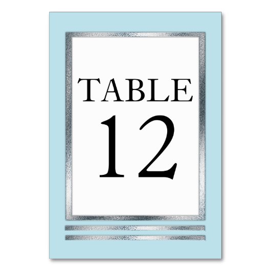 Numéro De Table Bleu Lt | ARGENT | Blanc Moderne Simple Élégant (Par défaut)