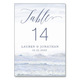 Numéro De Table Bleu, Mariage Destination Blanc, Vagues Océaniques