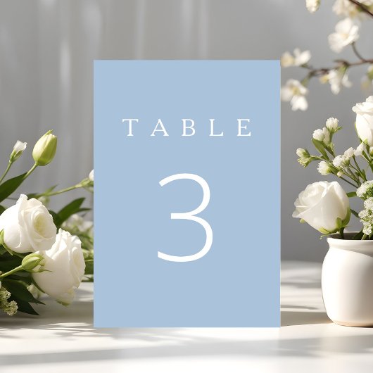 Numéro De Table Bleu minimaliste moderne