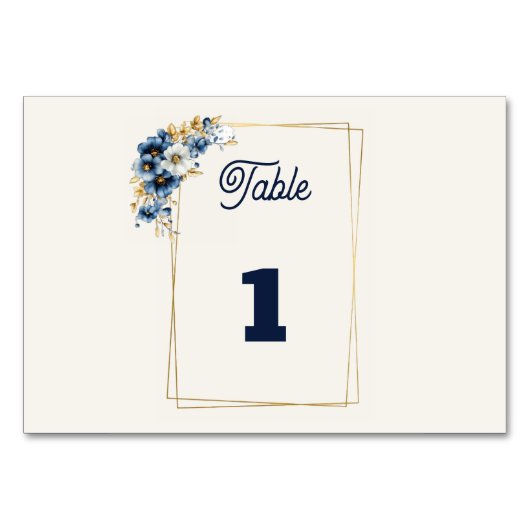 Numéro de table Bleu Or (Devant)