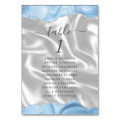 Numéro De Table Bleu pastel bébé argent agate blanc soie mariage (Par défaut)