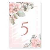 Numéro De Table Bleu rose floral poussiéreux rose mariage boho chi (Par défaut)