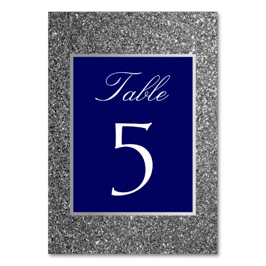 Numéro De Table Bleu royal d'argent (Dos)