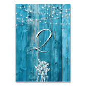 Numéro De Table Bleu Rustique Chaîne de bois Lumières Mason Jar Él (Dos)