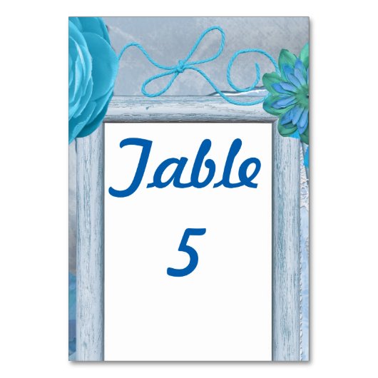 Numéro De Table Bleu rustique mariage (Par défaut)