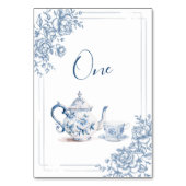 Numéro De Table Bleu Victorian Garden Fête des mariées Thé (Dos)