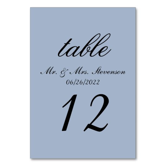 Numéro de table bleue (Par défaut)