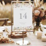 Numéro De Table Blissful Colorful Boho Wildflower Wedding<br><div class="desc">This blissful colorful boho wildflower wedding table number is perfect for a rustic wedding. The design features pink, purple, blush, yellow, dusty blue, red, burgundy meadow wild flowers assembled in a seamless and delightful floral pattern, evoking natural beauty. This is a double sided table number. Add each table number you...</div>