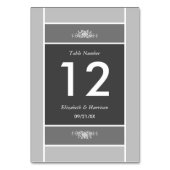 Numéro De Table Bloc Pastel moderne - Gris Siver - Mariage (Dos)
