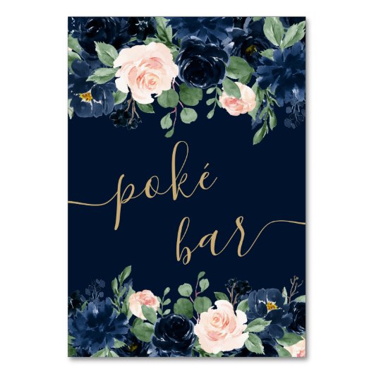 Numéro De Table Blooms Chics | Livre d'or Dark Navy Blue and Blush (Par défaut)