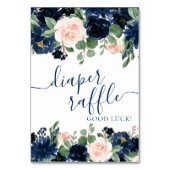 Numéro De Table Blooms Chics | Raffin bleu marine et rousse (Dos)