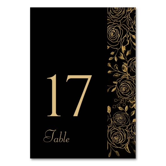 Numéro De Table Blooms dorés (Dos)