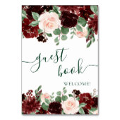 Numéro De Table Blooms rustiques | Terracotta et Marsala Guest Boo (Dos)