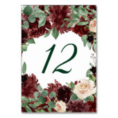 Numéro De Table Blooms rustiques | Terracotta et Marsala Red Frame (Dos)