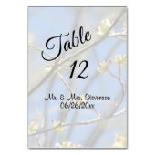 Numéro De Table Blossoms de printemps avec nom noir et date (Dos)