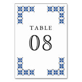 Numéro De Table Blue and Black Ukrainian Embroidery Wedding (Dos)