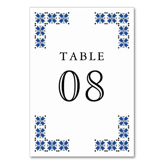Numéro De Table Blue and Black Ukrainian Embroidery Wedding (Par défaut)