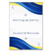 Numéro De Table Blue and Yellow Wedding Place Cards Chicken Icon (Par défaut)