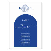 Numéro De Table Blue Clam Seashells Coastal Seaside Beach Wedding (Dos)