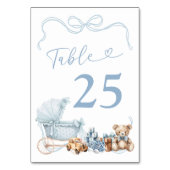 Numéro De Table Blue Coquette Carriage Baby Shower Table Number (Par défaut)