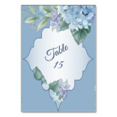 Numéro De Table Blue Floral Green Leaves Frame Wedding Party (Dos)