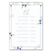 Numéro De Table Blue Grey Floral Alphabetic Seating Charts (Par défaut)