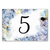 Numéro De Table Blue Hydrangea Fleurs Aquarelle Numéros de tableau (Devant)