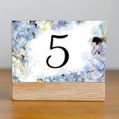 Numéro De Table Blue Hydrangea Fleurs Aquarelle Numéros de tableau