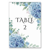 Numéro De Table Blue Hydrangea Floral Wedding (Dos)