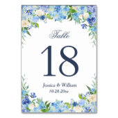 Numéro De Table Blue Hydrangea Greenery Mariage Numéro de tableau (Par défaut)