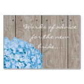 Numéro De Table Blue Hydrangea Mason Jar Mots de conseil (Dos)