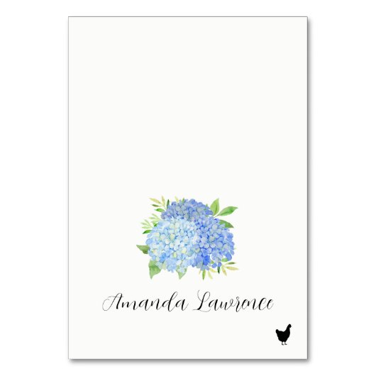Numéro De Table Blue Hydrangea Nom volaille Repas Option Place Car (Par défaut)