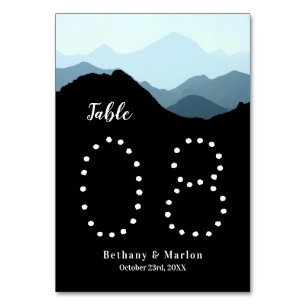 Numéro De Table Blue Mountain Range, Mariage rustique