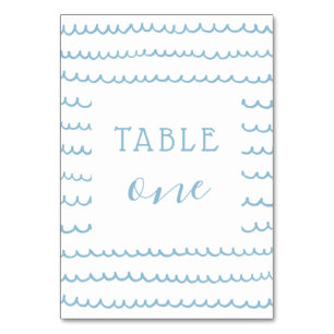 Numéro De Table Blue Ocean Waves Nautical Baby Boy or Kid Birthday
