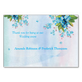 Numéro De Table Blue Ouget-me-not, fleurs (Dos)