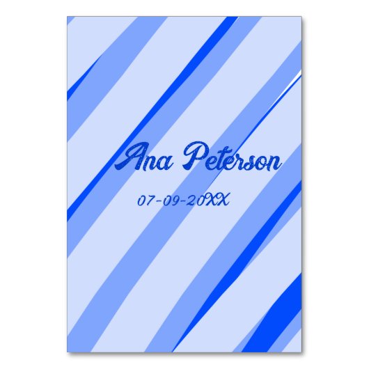 Numéro De Table Blue pastel ajouter nom date boho lignes rétro mot (Par défaut)