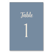 Numéro De Table Blue Periwinkle Minimalist Wedding Table Number (Dos)