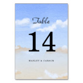 Numéro De Table Blue Sky Summer Beach Wedding (Dos)