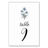 Numéro De Table Blue Thistle Scottish Simple Floral Wedding (Dos)