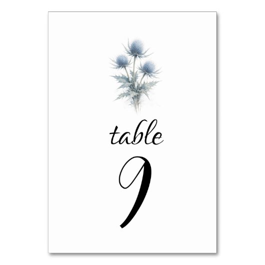 Numéro De Table Blue Thistle Scottish Simple Floral Wedding (Par défaut)