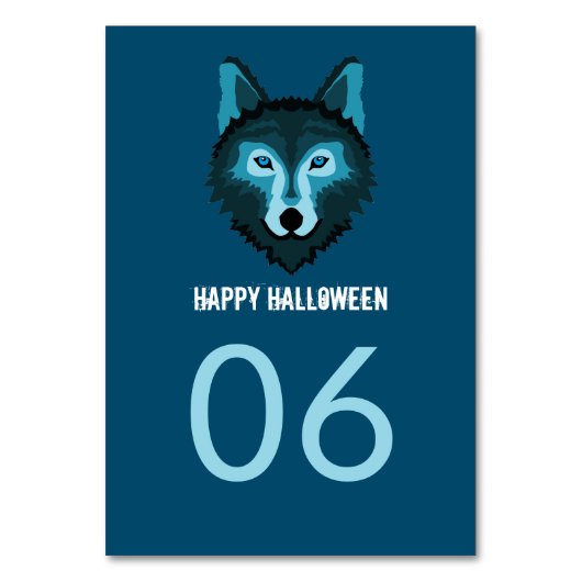 Numéro De Table Blue Wolf, fête d'Halloween (Dos)