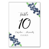 Numéro De Table Blueberries Fruit Été Rustique Mariage (Dos)