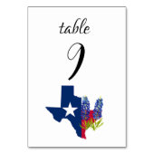 Numéro De Table Bluebonnets Blue Floral Texas Flowers Mariage (Dos)