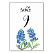 Numéro De Table Bluebonnets Blue Floral Texas Flowers Mariage (Dos)