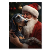 Numéro De Table Bluetick Coonhound avec le Père Noël Noël (Dos)
