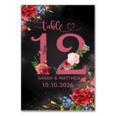 Numéro De Table Blush Floral Wedding Table Number  12 Card (Dos)