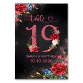 Numéro De Table Blush Floral Wedding Table Number 19 Card (Dos)